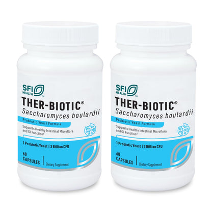 Klaire Labs Saccharomyces boulardii Probiotic – Acid-Resistant, Hypoallergenic (60 Capsules / 2 Pack)
