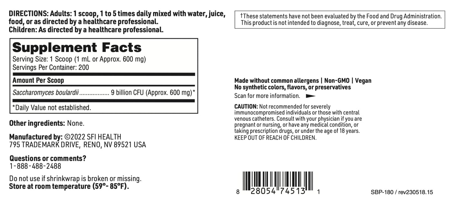Klaire Labs Saccharomyces boulardii Powder – Probiotic Supplement (4.48oz)