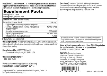Klaire Labs Serralase SFI Health – Vegetarian Proteolytic Enzyme Blend