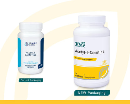 Klaire Labs SFI Health Acetyl-L-Carnitine 500 mg – Hypoallergenic Brain & Energy Support (90 Capsules)