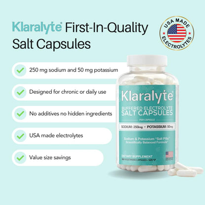 Klaralyte Buffered Electrolyte Salt Capsules – 300 Count