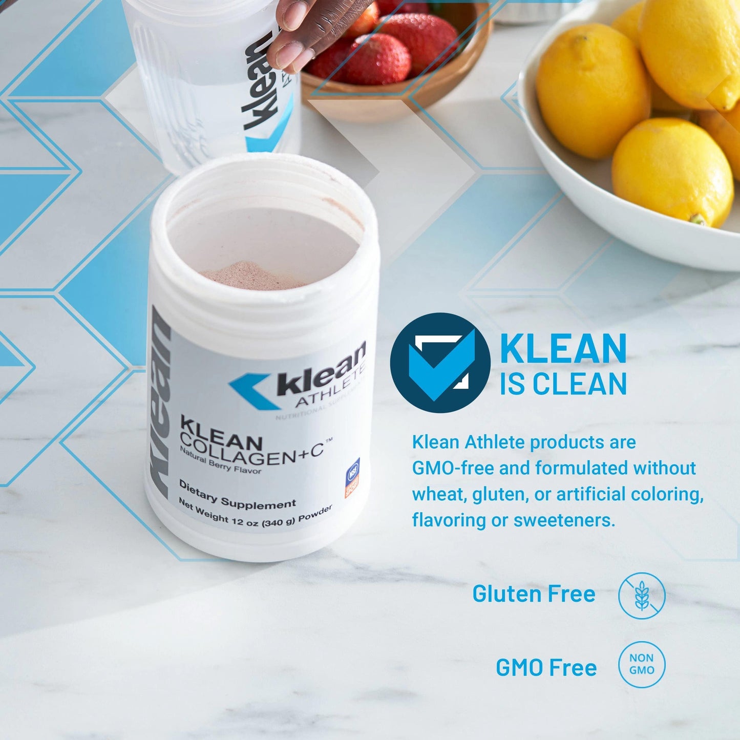 Klean Athlete Klean Collagen+C - Collagen Peptides with Vitamin C for Joint Support | 10.7 oz | Unflavored