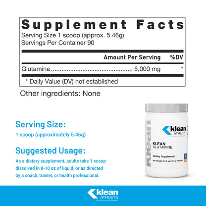 Klean Athlete Klean Glutamine – Immunity & Gut Health, NSF Certified for Sport | 17.3 oz