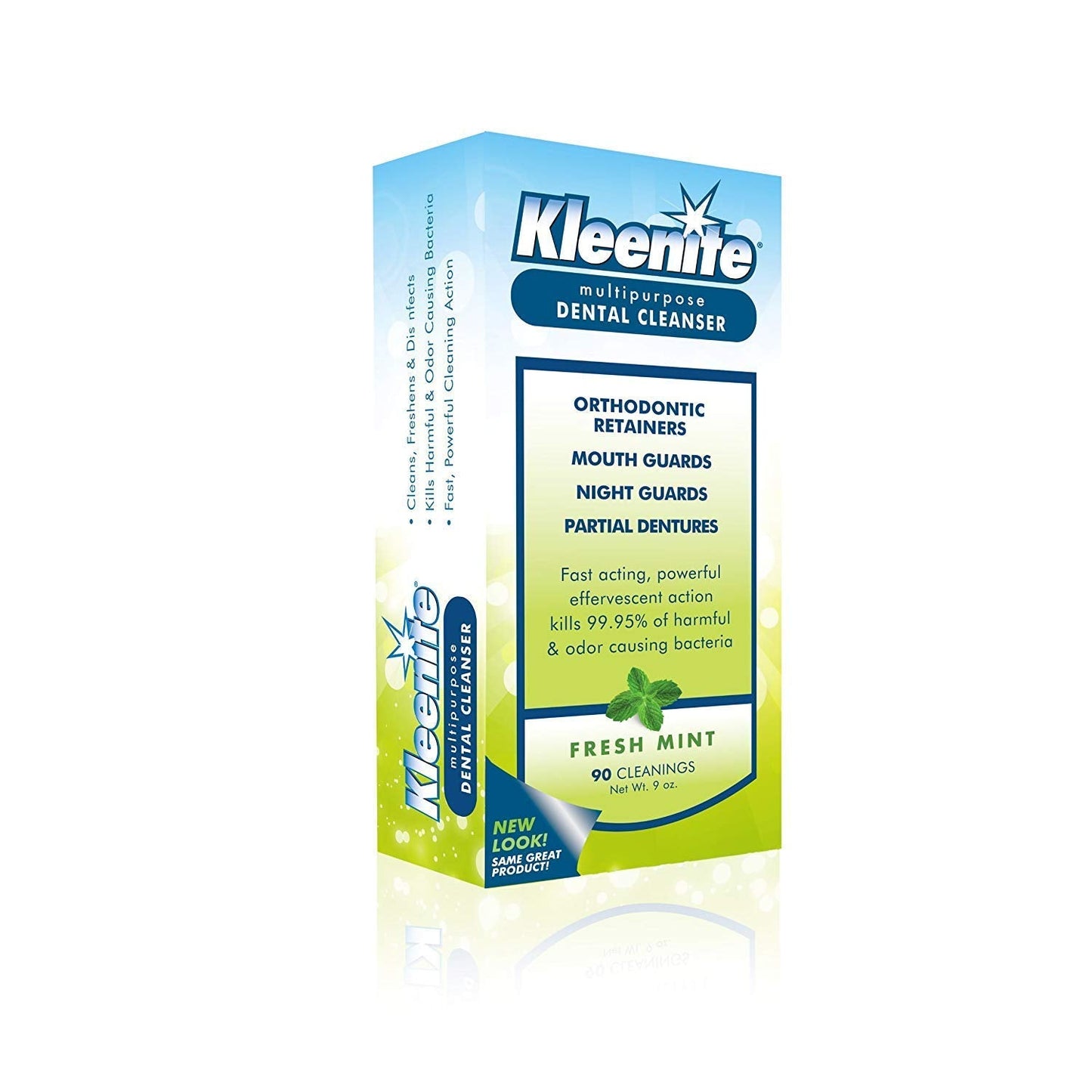Kleenite Dental Cleanser Fresh Mint 9 oz (Pack of 3) – Denture, Retainer & Mouthguard Cleaning Powder
