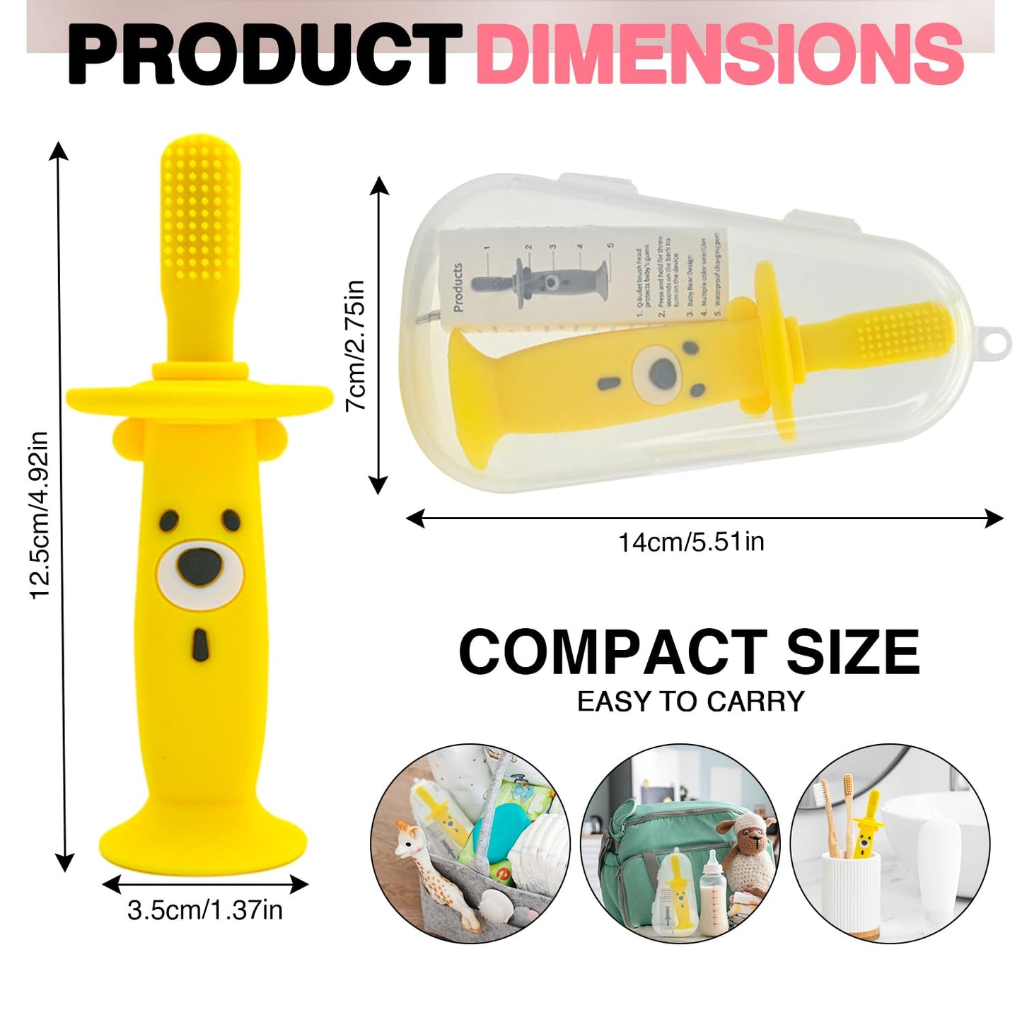 KLOUDYS Yellow Electric Toothbrush & Teether – 9–36 Months, BPA-Free