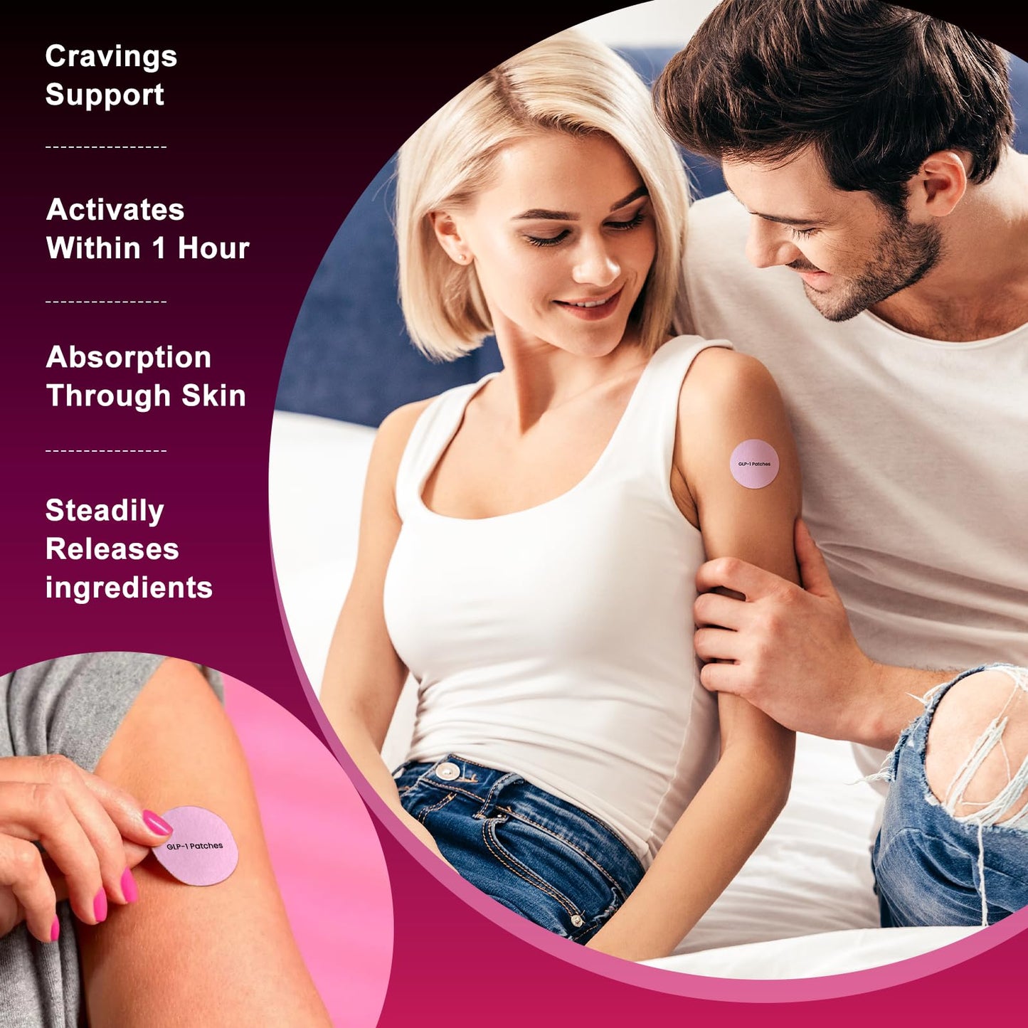 KMLWXD GLP-1 Patches | 30-Day Supply | Needle-Free Alternative
