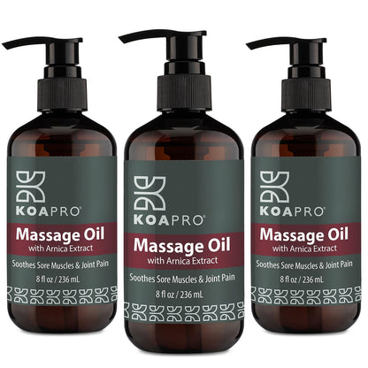 KOAPRO Arnica Sore Muscle Massage Oil – Post-Workout Relief, Anti-Cellulite & Deep Tissue Therapy (3 Pack)