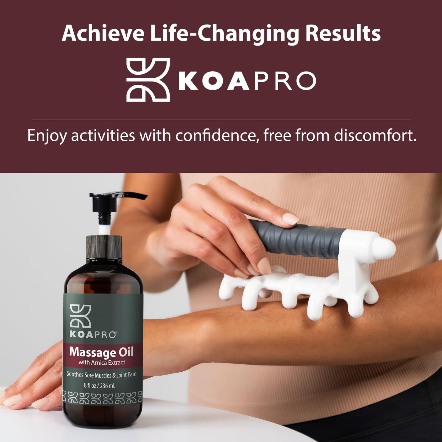 KOAPRO Arnica Sore Muscle Massage Oil – Post-Workout Relief, Anti-Cellulite & Deep Tissue Therapy (3 Pack)