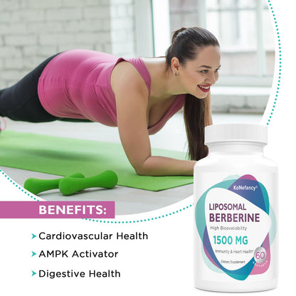 KoNefancy Liposomal Berberine 1500mg – High Bioavailability, 120 Softgels