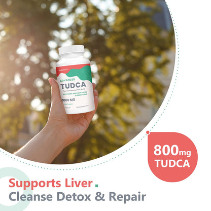 KoNefancy TUDCA 1000 mg Liver Support – Milk Thistle + Fulvic/Humic Acid, 120 Vegan Capsules
