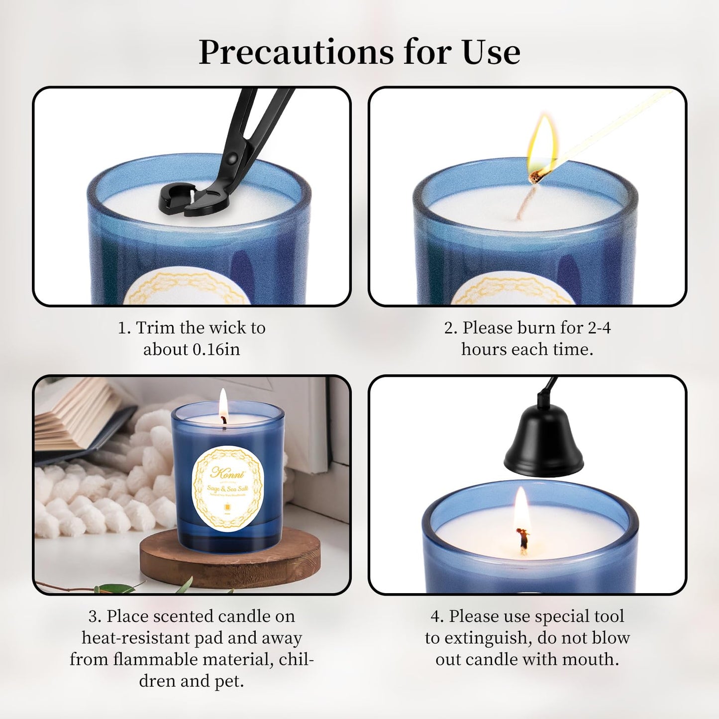 KONNI Lavender Scented Candles | 7.05oz Soy Wax Aromatherapy Candle