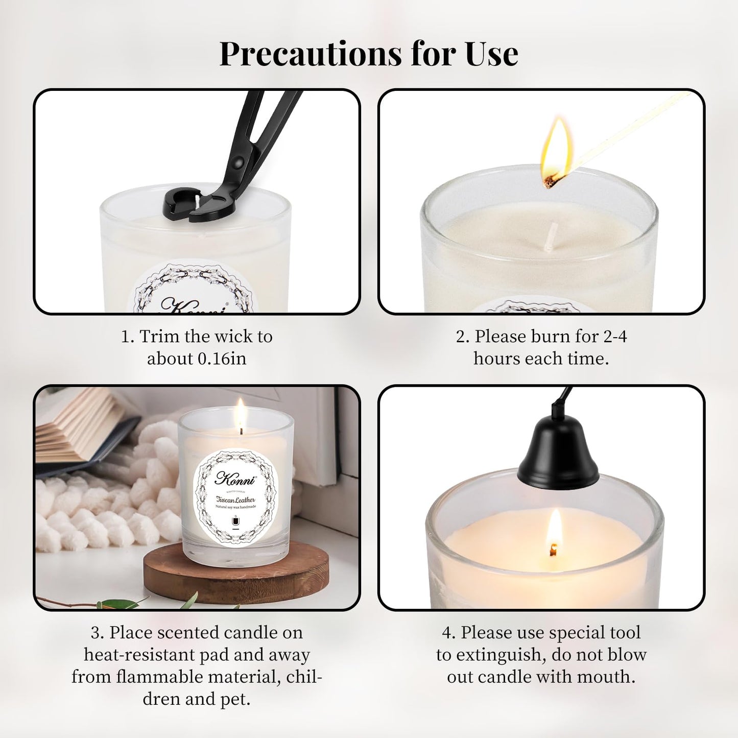 KONNI Scented Candles – 7.4oz Jar Soy Wax Candle, Aromatherapy, 40H Burn Time, Dappled Shade Gift