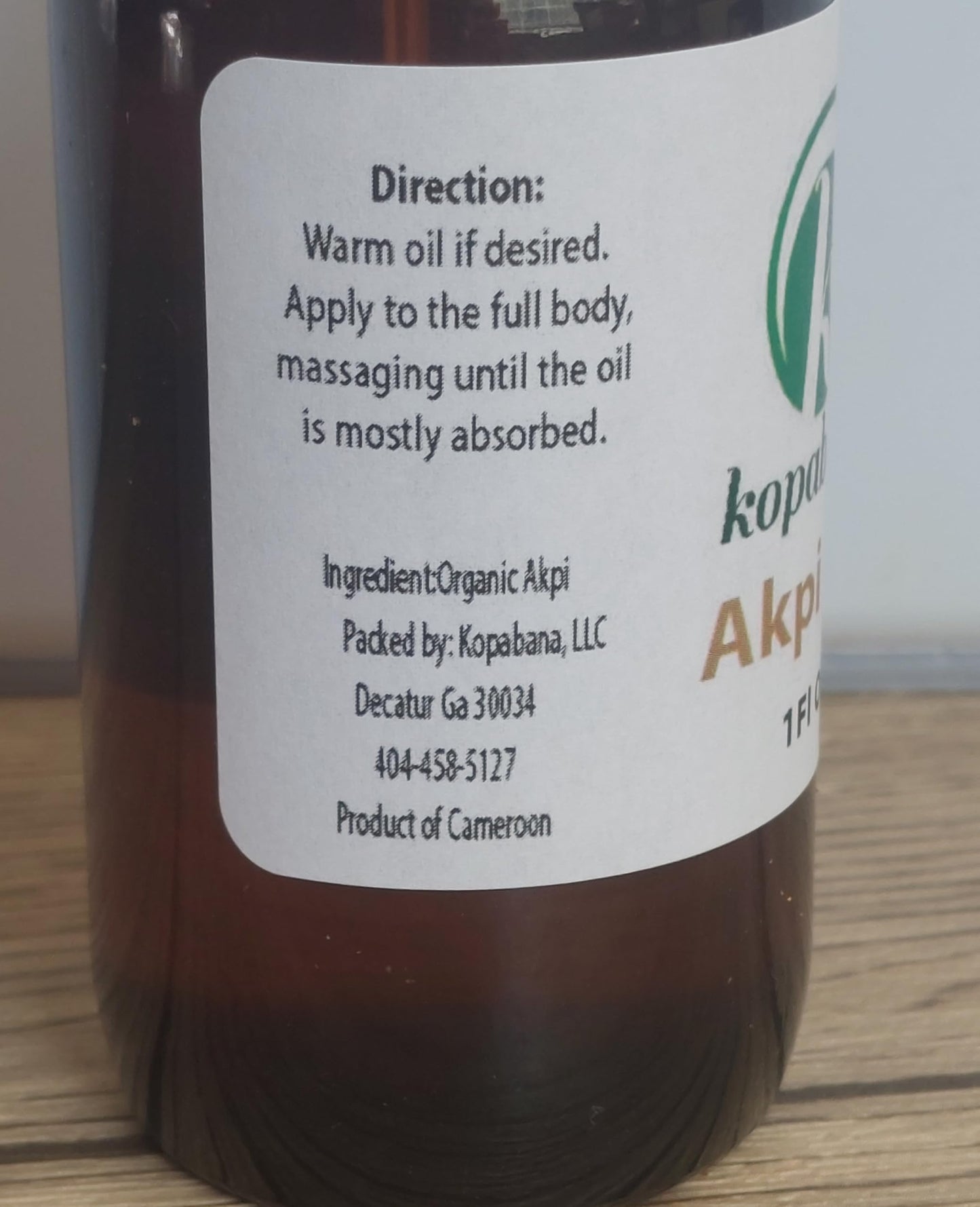 KOPABANA Akpi Oil | Ndjansan Ricinodendron heudelotii | Cold Pressed Organic Oil 1oz