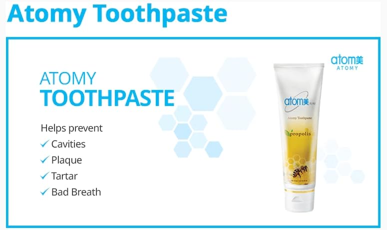 Korean Propolis Toothpaste – Bees Dental Oral Care System (7.05 oz x 5 pcs) for Atomy