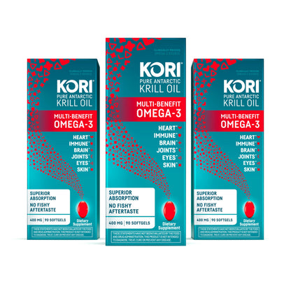 Kori Krill Oil Omega-3 Softgels – Superior Absorption Antarctic Krill, 400 mg, 270 Softgels (EPA & DHA)