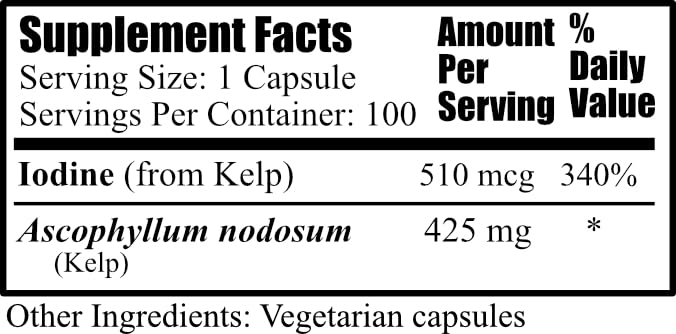 Algazim™ Daily Manufacturing – Iodine & Ascophyllum Nodosum from Norwegian Kelp | 100 Vegetarian Capsules