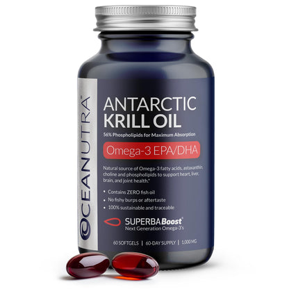 Oceanutra 100% Pure Krill Oil 1000mg – 56% Phospholipids, 60-Day Supply