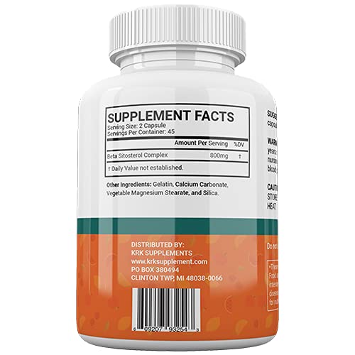 KRK Supplements Beta Sitosterol 800mg - 90 Capsules Prostate Support