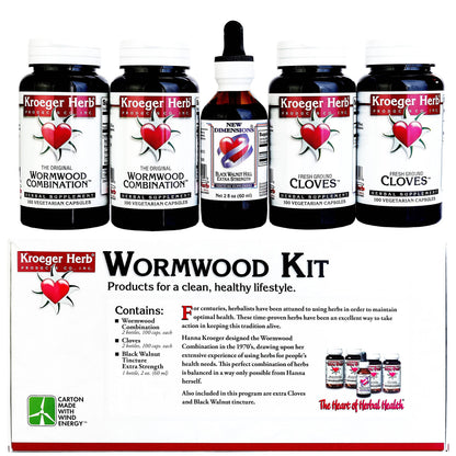Kroeger Herb Wormwood Detox Kit – Capsules, Non-GMO & Gluten Free, Made in USA
