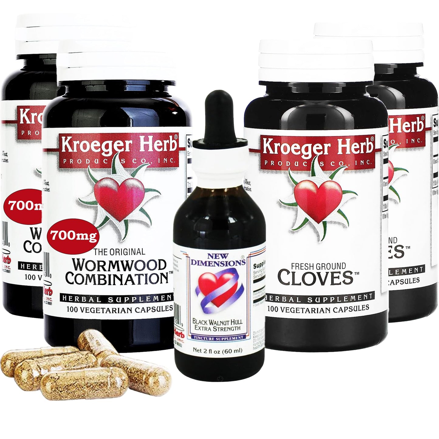 Kroeger Herb Wormwood Detox Kit – Capsules, Non-GMO & Gluten Free, Made in USA