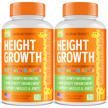 KTD BIOLABS Height Growth Maximizer – Pack of 2 | Made in USA | Natural Height Growth Pills for Teens & Adults