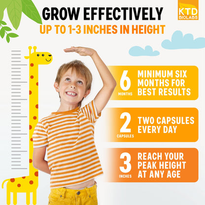 KTD BIOLABS Height Growth Maximizer – Pack of 2 | Made in USA | Natural Height Growth Pills for Teens & Adults
