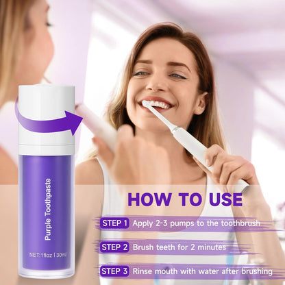 Ktintar Purple Toothpaste for Teeth Whitening – Colour Corrector, Stain Removal, 1 Fl Oz