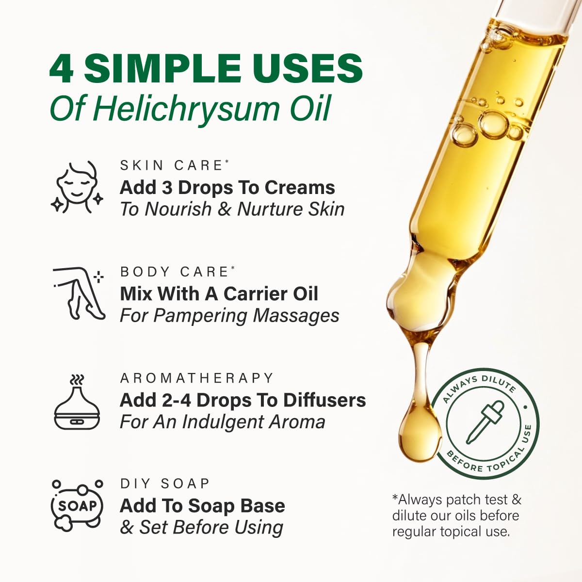 KUKKA Helichrysum Essential Oil 4oz – Hair & Skin Care, Diffuser & DIY Soap