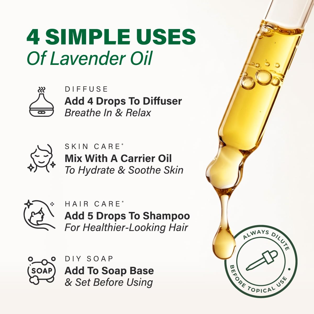 KUKKA Lavender Essential Oil 4 oz – Diffuser, Skin, Hair, DIY Soap