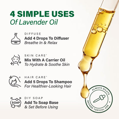 KUKKA Lavender Essential Oil 4 oz – Diffuser, Skin, Hair, DIY Soap