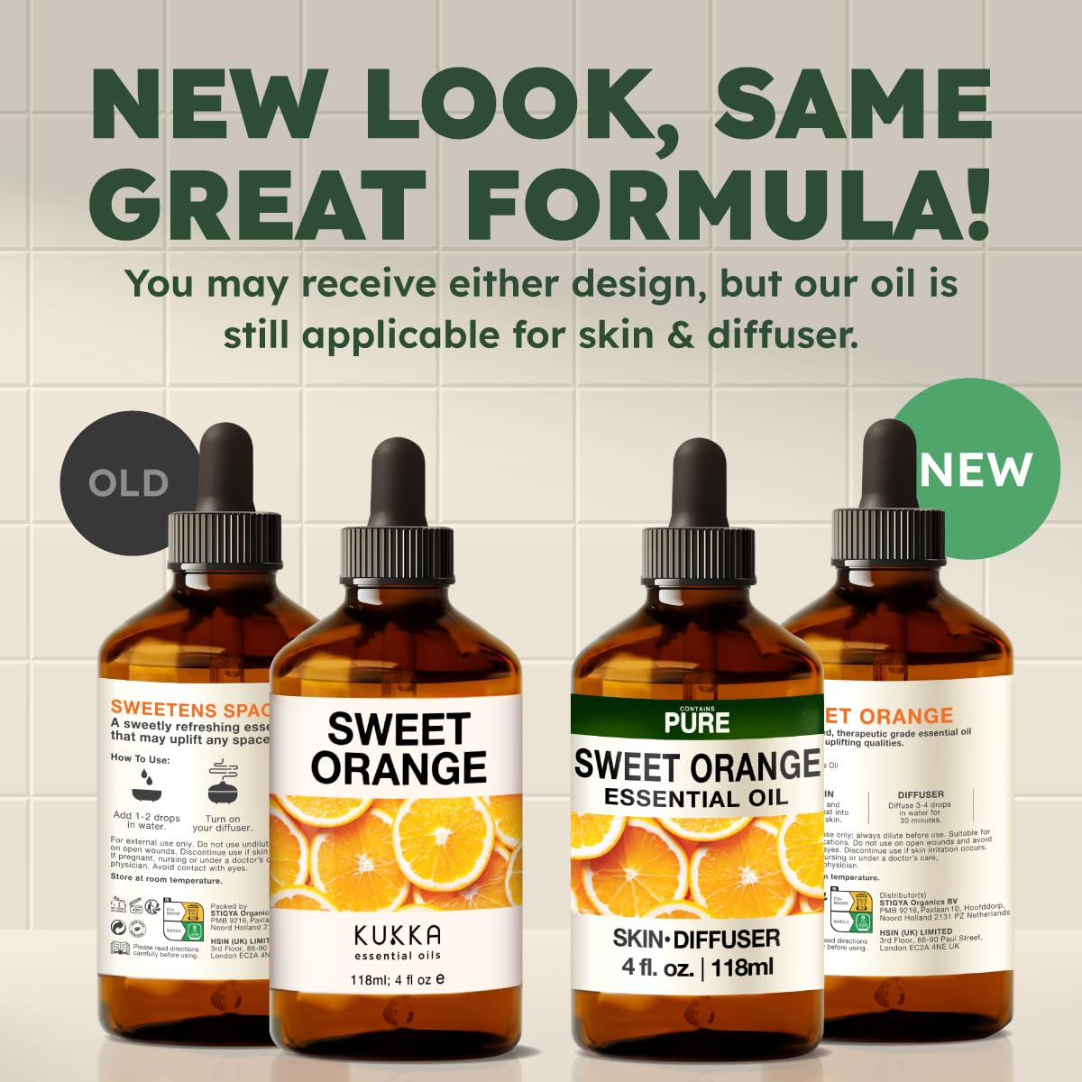 KUKKA Orange Essential Oils - 4 Fl Oz for Hair, Skin, Diffuser & Soap Making
