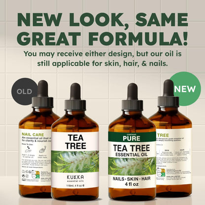 KUKKA Tea Tree Essential Oil 4 oz - Hair, Skin, Nails, Diffuser & Soap Making