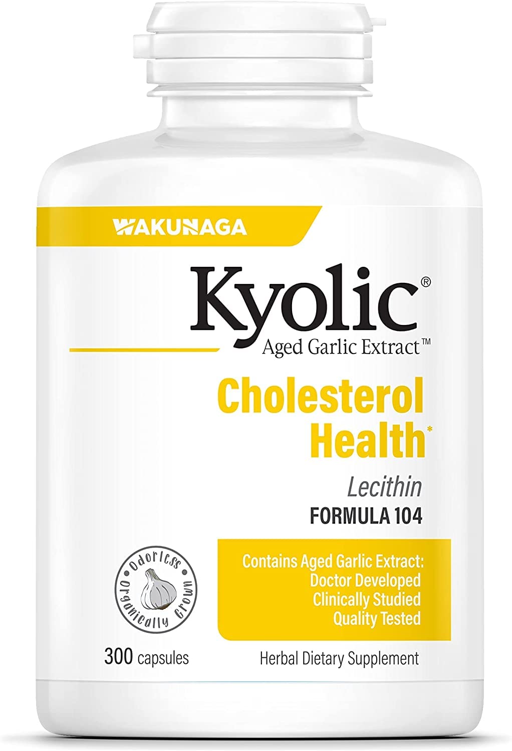 Kyolic #104 Garlic Extract With Lecithin 300-cap Two-Pack | Aged Garlic Extract Kyolic Formula 104