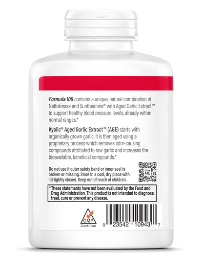Kyolic Aged Garlic Extract Formula 109 – Blood Pressure Health, 240 Capsules