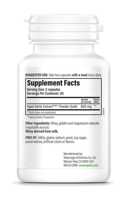 Kyolic Aged Garlic Extract Formula 100 – Cardiovascular Health, 100 Capsules