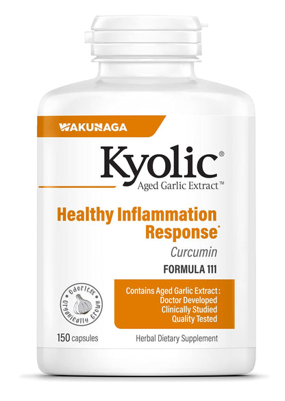 Kyolic Aged Garlic Extract Formula 111 – Health Support with Meriva Turmeric Complex & Cur cumin