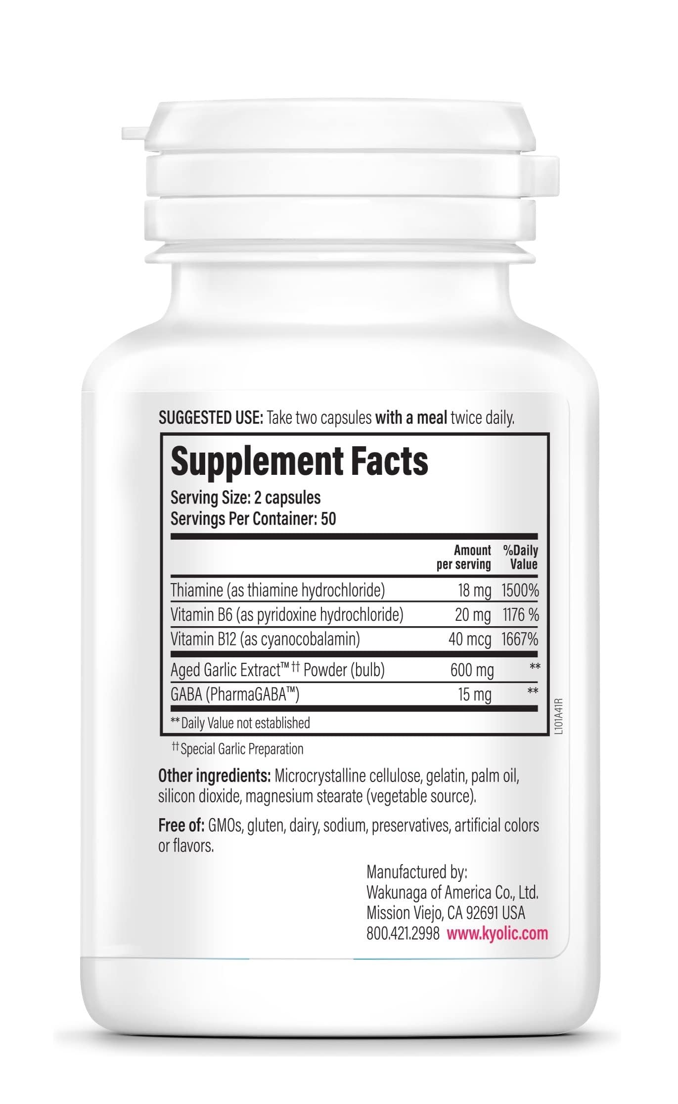 Kyolic Aged Garlic Extract Formula 101 – Stress & Fatigue Relief, 100 Capsules