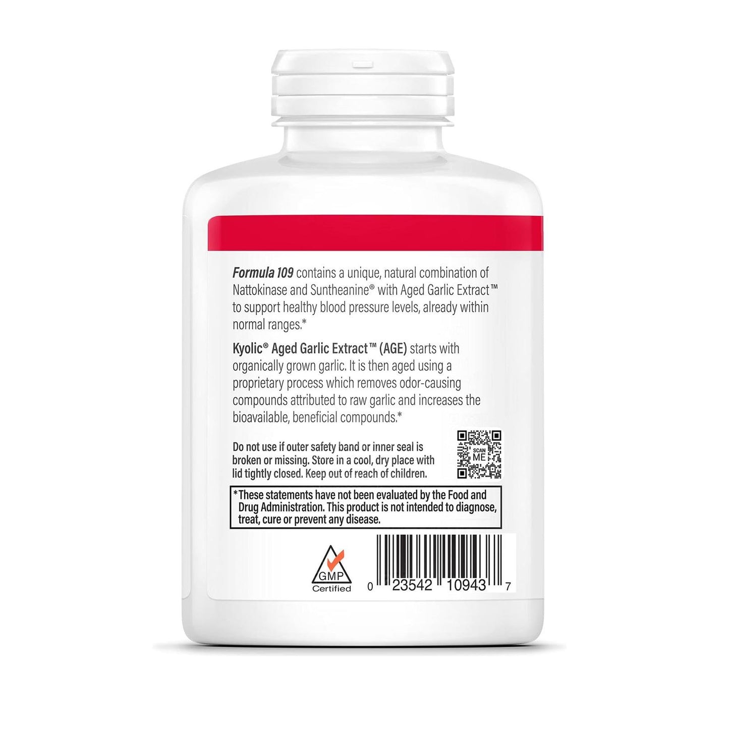 Kyolic Aged Garlic Extract Formula 109 – Blood Pressure Health, 240 Capsules