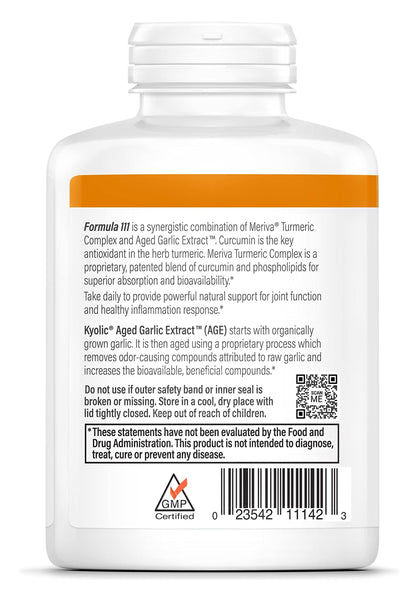 Kyolic Aged Garlic Extract Formula 111 – Health Support with Meriva Turmeric Complex & Cur cumin