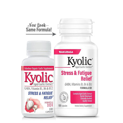 Kyolic Aged Garlic Extract Formula 101 – Stress & Fatigue Relief, 100 Capsules