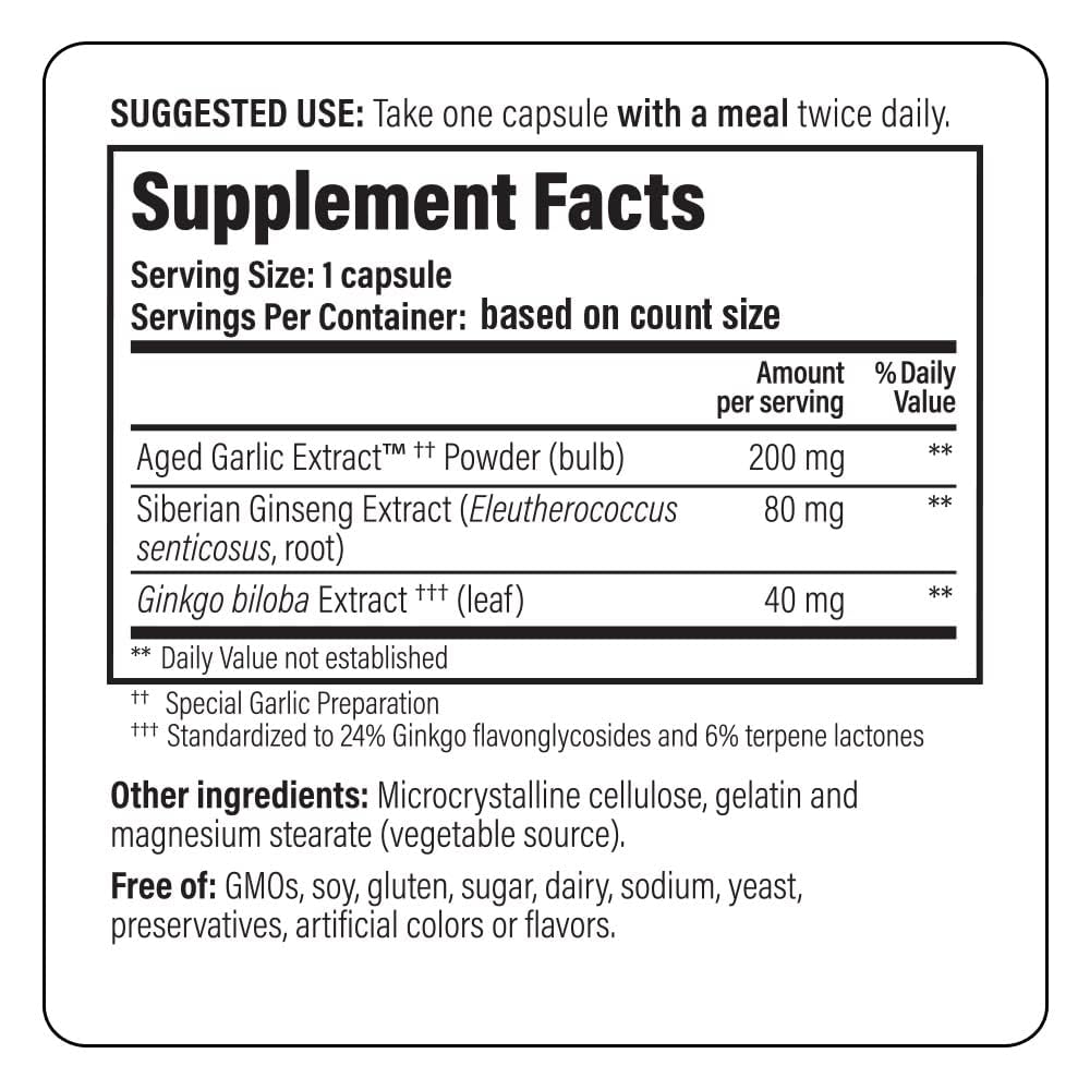 Kyolic Specialty Series Brain Memory - Concentration & Recall, 90 Capsules | Aged Garlic Extract + Ginkgo Biloba