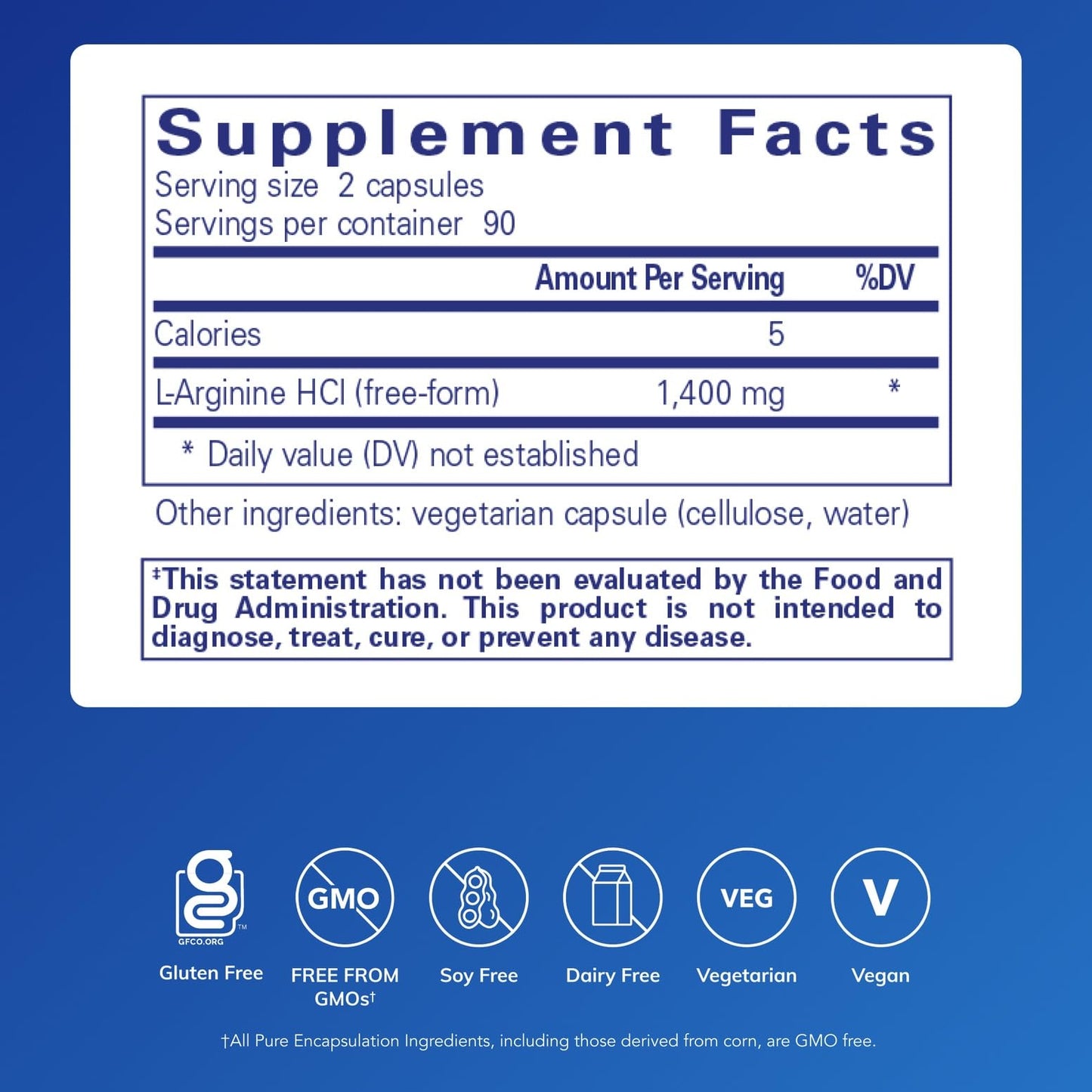 Pure Encapsulations L-Arginine 1,400 mg – Supports Nitric Oxide & Circulation | Gluten Free & Non-GMO | 180 Capsules