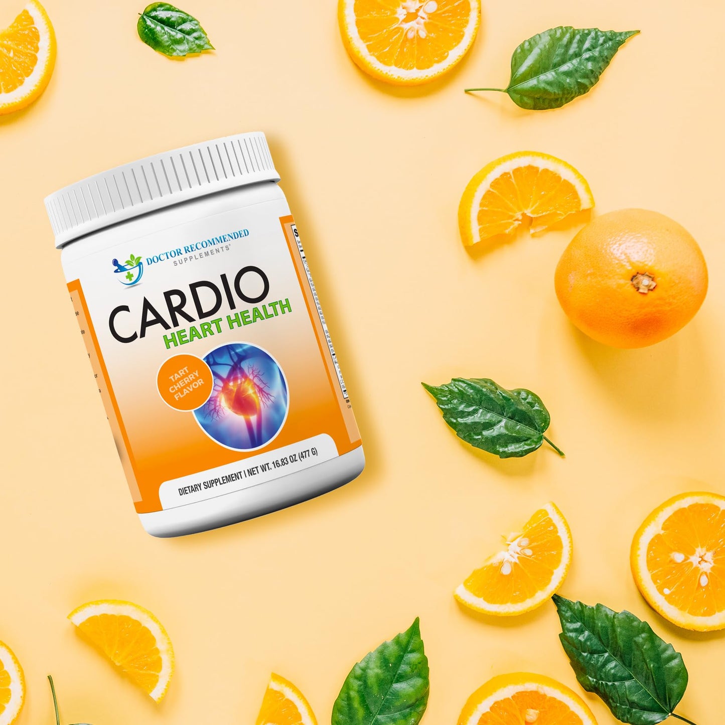 DOCTOR RECOMMENDED SUPPLEMENTS Cardio Heart Health Powder – L-Arginine 5000mg & L-Citrulline 1000mg, Tart Cherry Flavor (Pack of 2, 16.82 oz / 33.64 oz total)