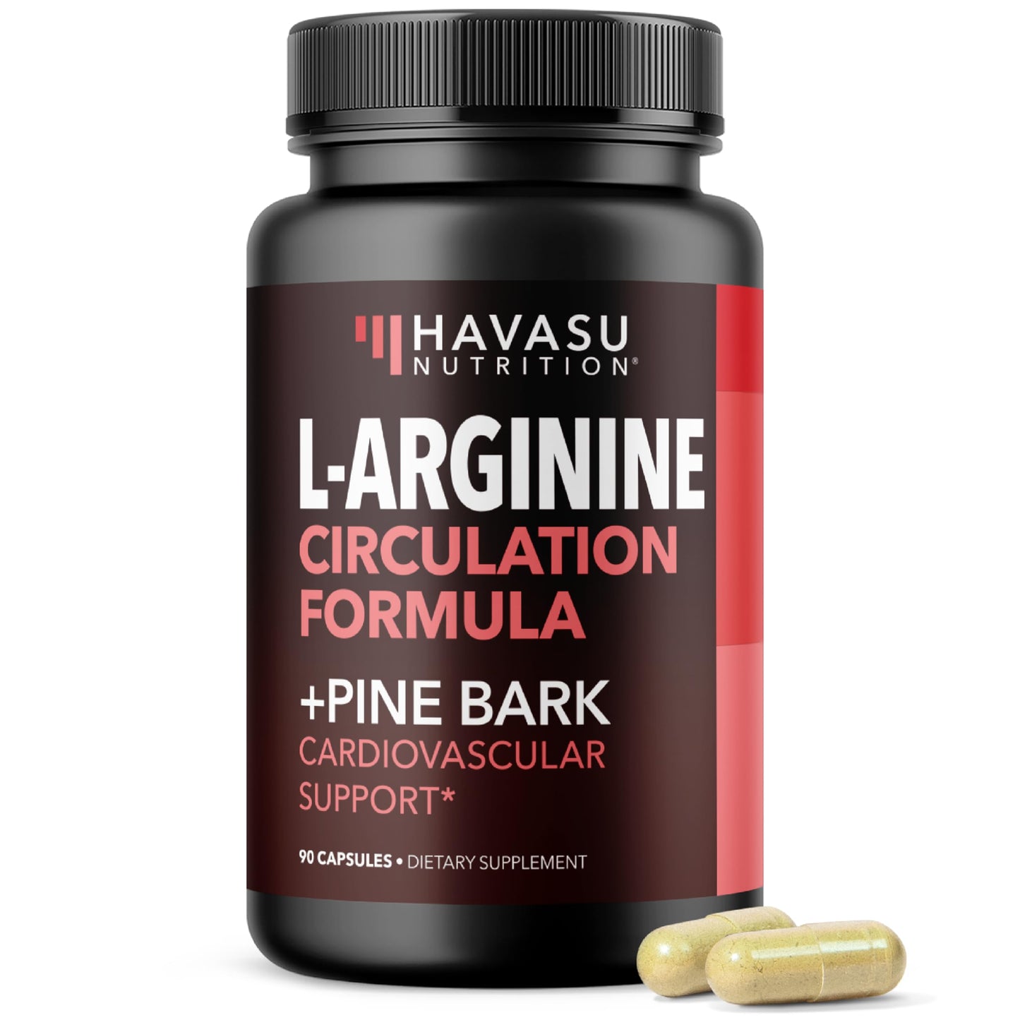 L-Arginine 1800mg & Pine Bark 100mg – Nitric Oxide for Men (90 Count)