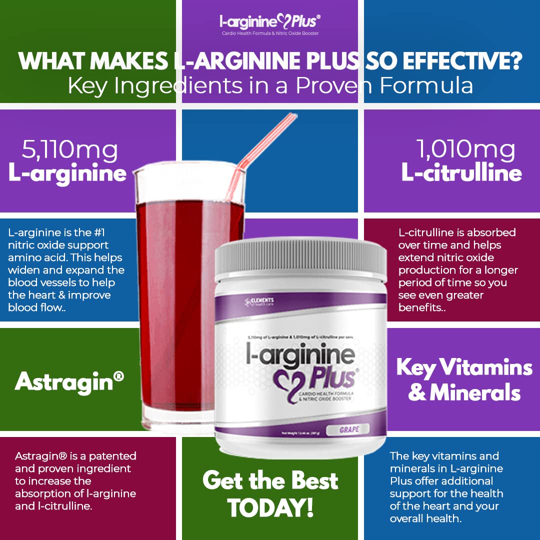 L-arginine Plus - 5110mg L-Arginine & 1010mg L, 13.4 oz | Nitric Oxide Booster
