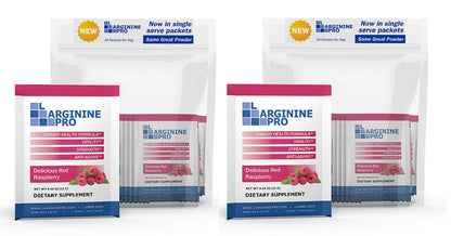 L-ARGININE PRO Supplement Powder | 60 Packets | Raspberry Flavor | 5,500mg L-Arginine + 1,100mg L-Citrulline
