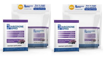 L-ARGININE PRO Supplement Powder – 60 Single-Serve Packets | 5,500mg L-Arginine + 1,100mg L-Citrulline | Grape Flavor