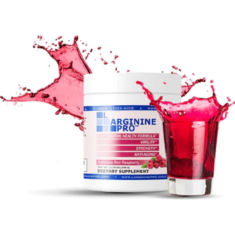 L-ARGININE PRO Supplement Powder | 30 Packets | Single Serve Travel Size | 5,500mg L-Arginine + 1,100mg L-Citrulline | Raspberry