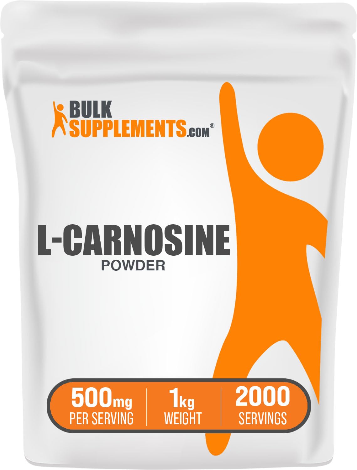 BulkSupplements L-Carnosine Powder 500mg per Serving – Gluten Free, 1kg