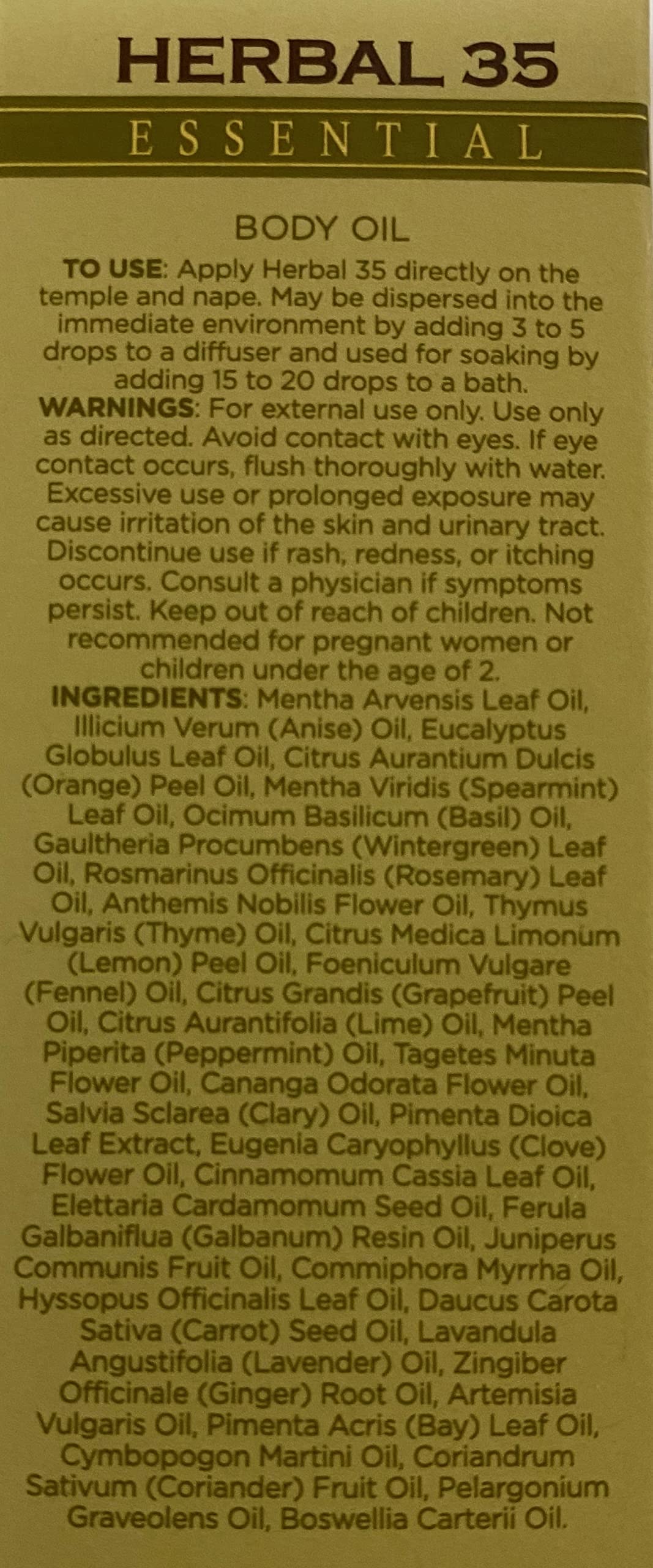 L’EUDINE Herbal 35 Essential Oil – Pack of 3, 1 fl oz – Eucalyptus & Mint